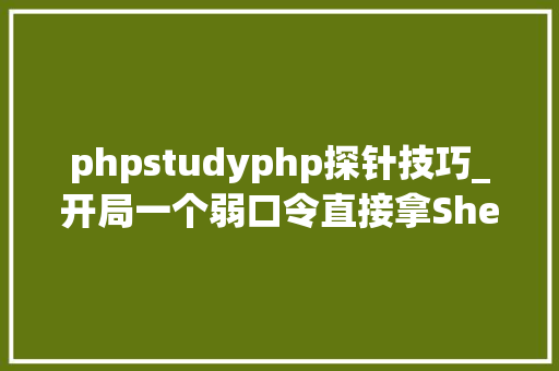 phpstudyphp探针技巧_开局一个弱口令直接拿Shell