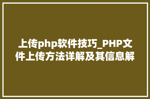 上传php软件技巧_PHP文件上传方法详解及其信息解析附视频