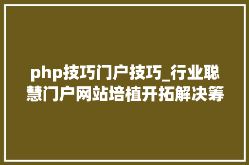 php技巧门户技巧_行业聪慧门户网站培植开拓解决筹划