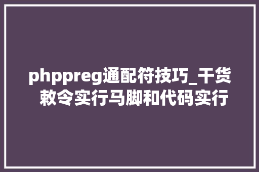 phppreg通配符技巧_干货  敕令实行马脚和代码实行马脚详解