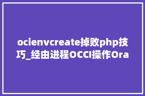 ocienvcreate掉败php技巧_经由进程OCCI操作Oracle数据库详解
