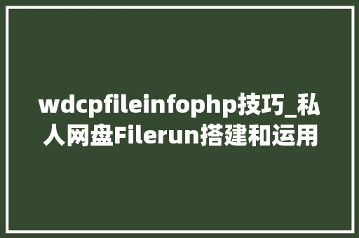 wdcpfileinfophp技巧_私人网盘Filerun搭建和运用教程