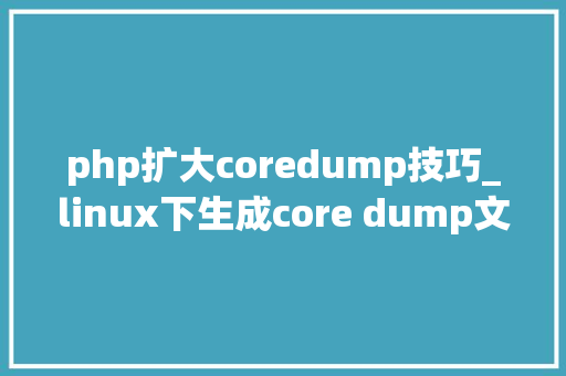 php扩大coredump技巧_linux下生成core dump文件方法