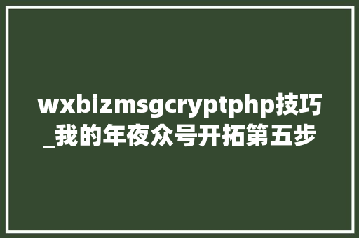 wxbizmsgcryptphp技巧_我的年夜众号开拓第五步python实现年夜众号消息加密