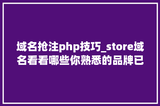域名抢注php技巧_store域名看看哪些你熟悉的品牌已经被抢注了