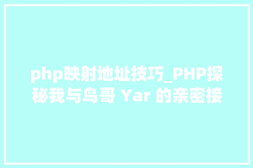 php映射地址技巧_PHP探秘我与鸟哥 Yar 的亲密接触