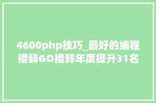 4600php技巧_最好的编程措辞GO措辞年度提升31名