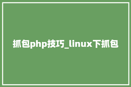 抓包php技巧_linux下抓包