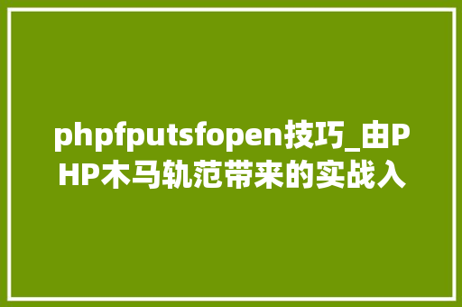 phpfputsfopen技巧_由PHP木马轨范带来的实战入侵