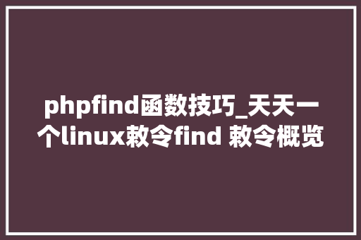 phpfind函数技巧_天天一个linux敕令find 敕令概览