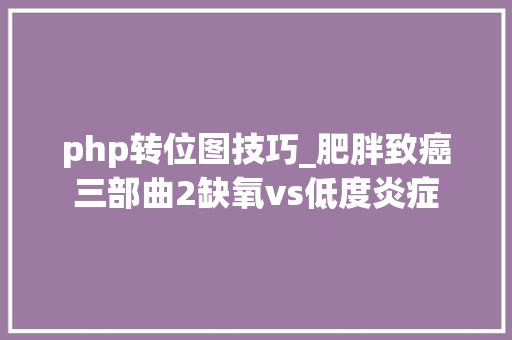 php转位图技巧_肥胖致癌三部曲2缺氧vs低度炎症