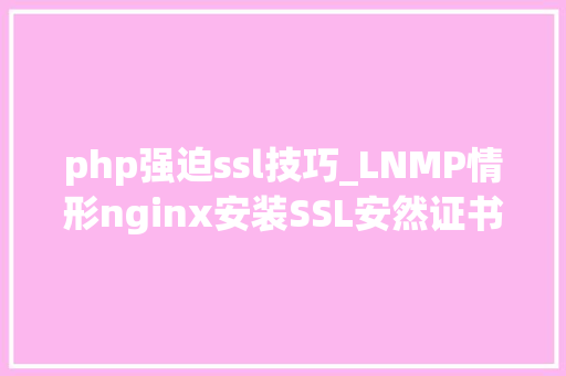 php强迫ssl技巧_LNMP情形nginx安装SSL安然证书全站开启HTTPS访问