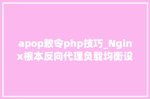 apop敕令php技巧_Nginx根本反向代理负载均衡设备仅此一篇文章就够了