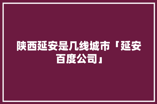 陕西延安是几线城市「延安百度公司」