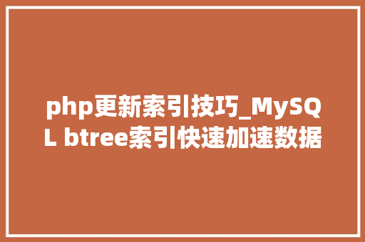 php更新索引技巧_MySQL btree索引快速加速数据查询与排序