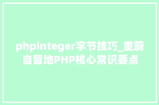 phpinteger字节技巧_重蔚自留地PHP核心常识要点