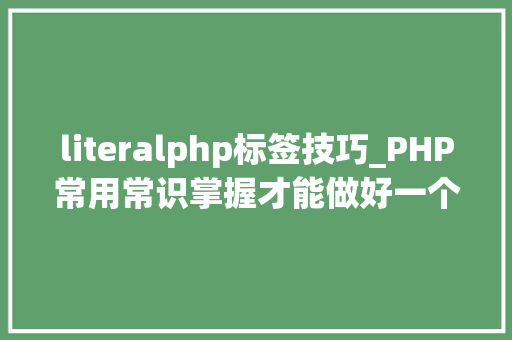 literalphp标签技巧_PHP常用常识掌握才能做好一个合格轨范员