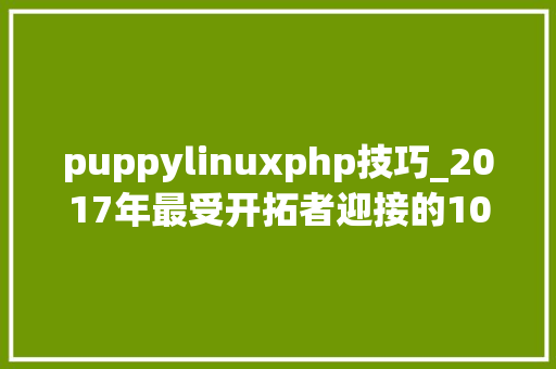puppylinuxphp技巧_2017年最受开拓者迎接的10个Linux发行版