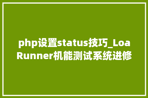 php设置status技巧_LoaRunner机能测试系统进修教程status2