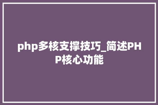 php多核支撑技巧_简述PHP核心功能