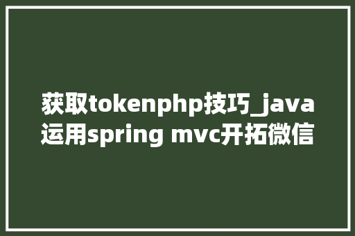获取tokenphp技巧_java运用spring mvc开拓微信年夜众号获取token