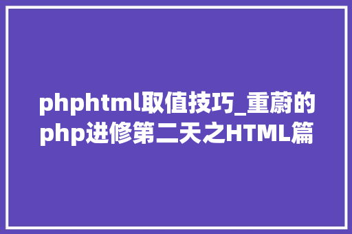 phphtml取值技巧_重蔚的php进修第二天之HTML篇