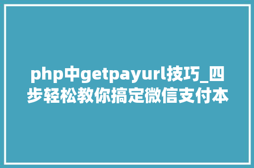 php中getpayurl技巧_四步轻松教你搞定微信支付本地调试