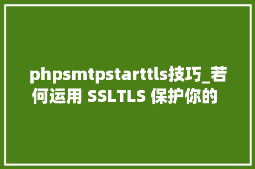 phpsmtpstarttls技巧_若何运用 SSLTLS 保护你的 Linux 邮件做事  Linux 中国