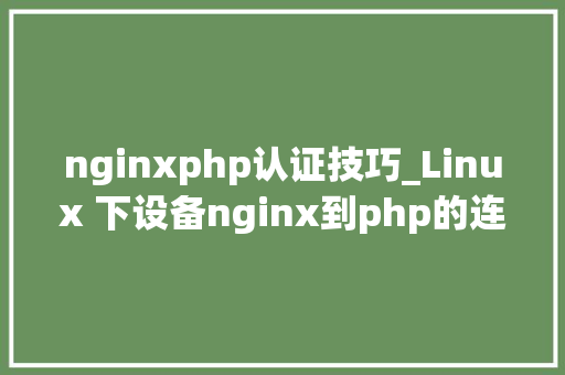 nginxphp认证技巧_Linux 下设备nginx到php的连接