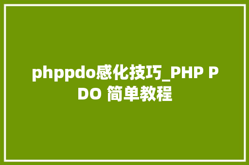 phppdo感化技巧_PHP PDO 简单教程