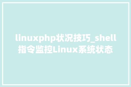 linuxphp状况技巧_shell指令监控Linux系统状态