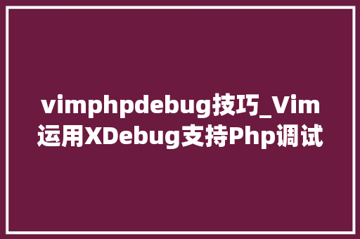 vimphpdebug技巧_Vim运用XDebug支持Php调试