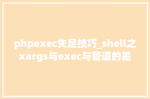phpexec失足技巧_shell之xargs与exec与管道的差异你造吗