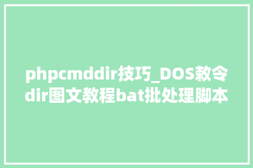 phpcmddir技巧_DOS敕令dir图文教程bat批处理脚本入门根本传授教化cmd进修讲解
