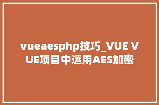 vueaesphp技巧_VUE VUE项目中运用AES加密