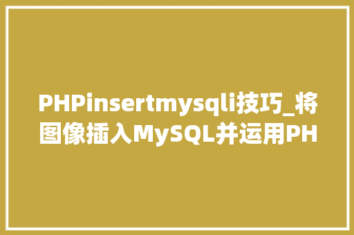PHPinsertmysqli技巧_将图像插入MySQL并运用PHP检索图像