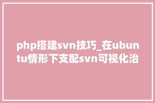 php搭建svn技巧_在ubuntu情形下支配svn可视化治理对象iFSVNAdmin具体教程
