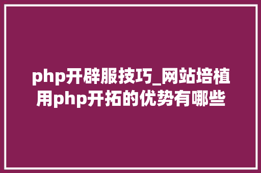 php开辟服技巧_网站培植用php开拓的优势有哪些