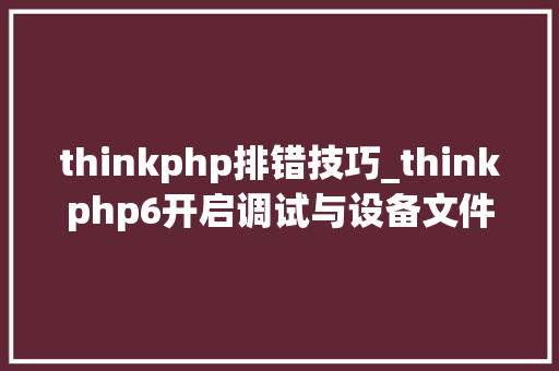 thinkphp排错技巧_thinkphp6开启调试与设备文件003