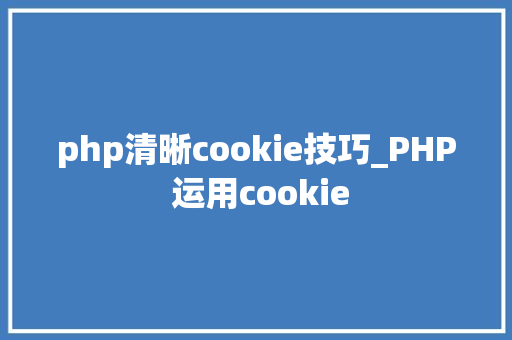 php清晰cookie技巧_PHP 运用cookie