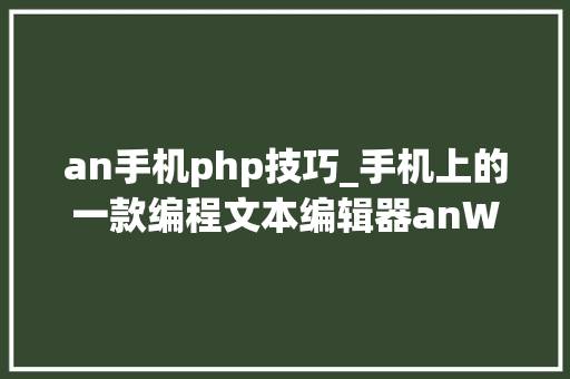 an手机php技巧_手机上的一款编程文本编辑器anWriter