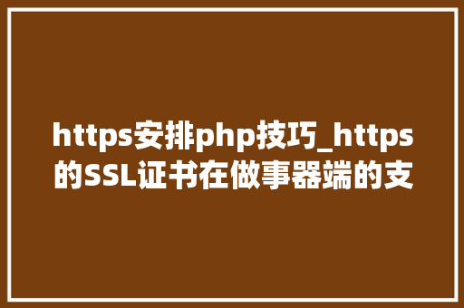 https安排php技巧_https的SSL证书在做事器端的支配Https系列二