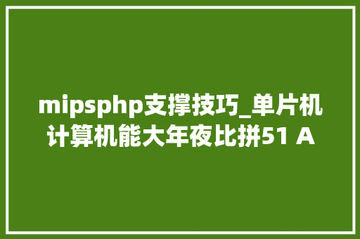mipsphp支撑技巧_单片机计算机能大年夜比拼51 AVR MIPS ARM