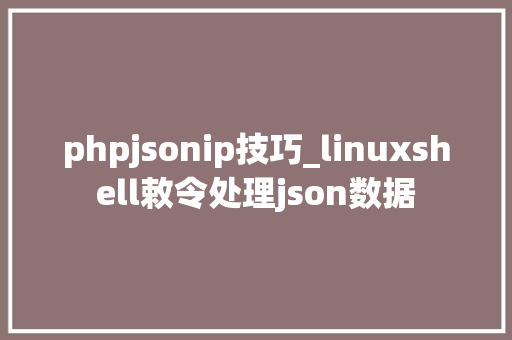 phpjsonip技巧_linuxshell敕令处理json数据 phpjsonip技巧_linuxshell敕令处理json数据 SEO优化
