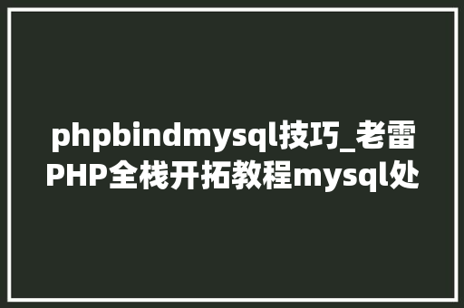 phpbindmysql技巧_老雷PHP全栈开拓教程mysql处理DB类的实现视频教程 phpbindmysql技巧_老雷PHP全栈开拓教程mysql处理DB类的实现视频教程 网站推广