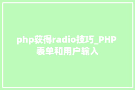 php获得radio技巧_PHP 表单和用户输入 php获得radio技巧_PHP 表单和用户输入 网站建设