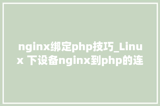nginx绑定php技巧_Linux 下设备nginx到php的连接