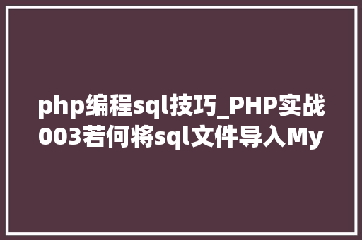 php编程sql技巧_PHP实战003若何将sql文件导入MySQL数据库