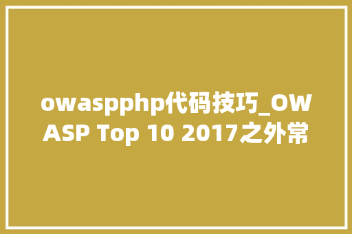owaspphp代码技巧_OWASP Top 10 2017之外常见马脚的代码审计