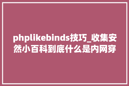phplikebinds技巧_收集安然小百科到底什么是内网穿透看到这篇文章你就理解了